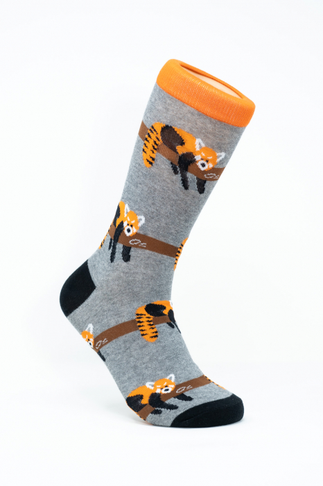 Sosete colorate inalte femei, Panda Rosu. [1]