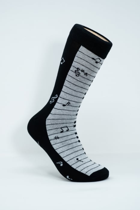 Sosete colorate inalte femei si barbati, Clape de Pian cu Note Muzicale. [1]