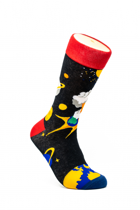 Sosete colorate inalte unisex, Explozie Cosmos. [1]