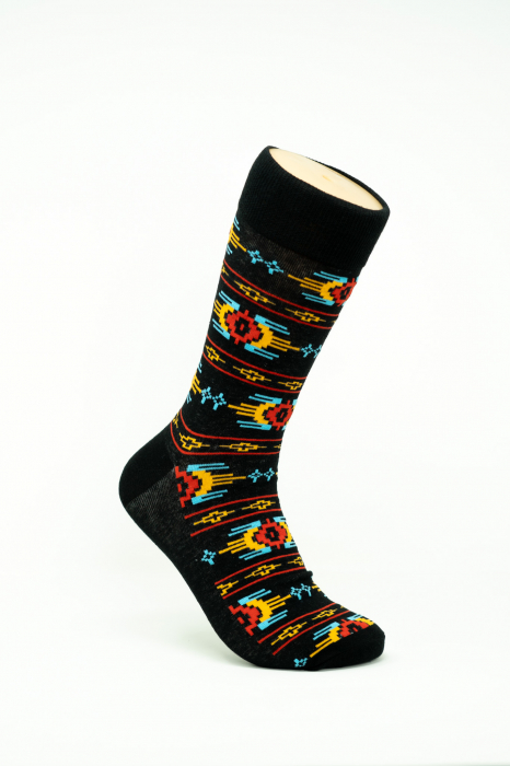 Sosete inalte de femei si barbati, cu model, colorate, Imprimeu Model Traditional. [1]