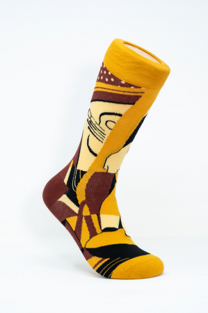 Sosete colorate femei - Sosete colorate inalte femei, Design Abstract Art.