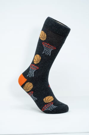 Sosete colorate barbati - Sosete colorate inalte barbati, Cos cu Minge de Baschet.