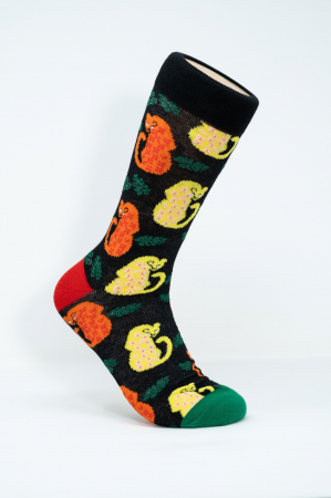 Sosete Barbati - Sosete colorate inalte barbati, Motive cu Jaguar.