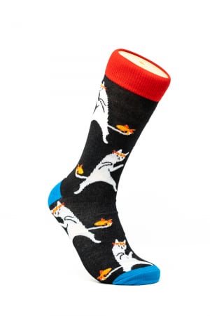 Sosete colorate barbati - Sosete colorate inalte barbati, Pisica Ninja.