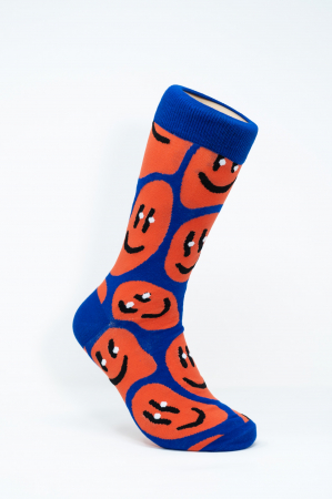 Sosete Barbati - Sosete colorate inalte barbati, Smiley Face, Figurine Mari.