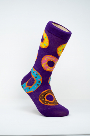 Sosete colorate femei - Sosete colorate inalte de femei, cu model, Sosete Vesele cu Gogosele Colorate.