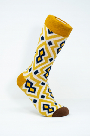 Socks for Women - Sosete colorate inalte femei, Figuri Geometrice Traditionale.