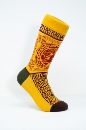 Sosete Femei - Sosete colorate inalte femei, Motive Egiptene.