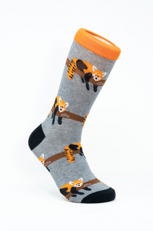 Socks for Women - Sosete colorate inalte femei, Panda Rosu.