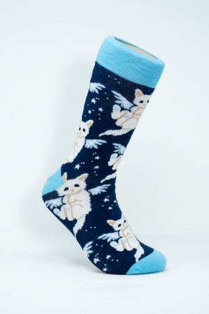 Sosete Barbati - Sosete colorate inalte de femei si barbati, Pisica Ingeras.