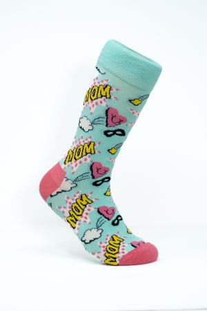Sosete colorate femei - Sosete colorate inalte femei, Super Mom.