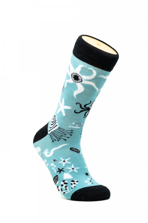 Sosete Femei - Sosete colorate inalte unisex, Fructe de Mare.