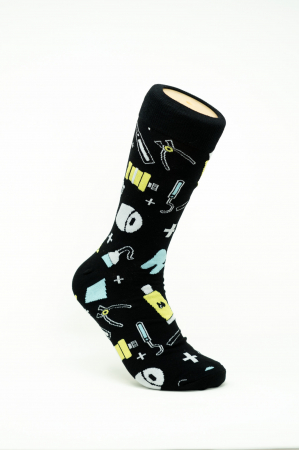 Sosete Barbati - Sosete inalte de barbati, cu model, colorate, Accesorii Stomatologie.