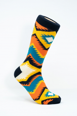 Sosete Barbati - Sosete inalte de barbati, cu model, colorate, Aztec Vibes, Spiritele Desertului.