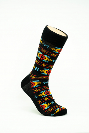 Sosete Barbati - Sosete inalte de femei si barbati, cu model, colorate, Imprimeu Model Traditional.