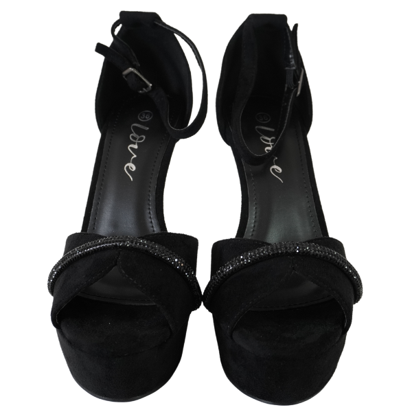 Sandale elegante cu toc înalt și platformă - Negru [2]