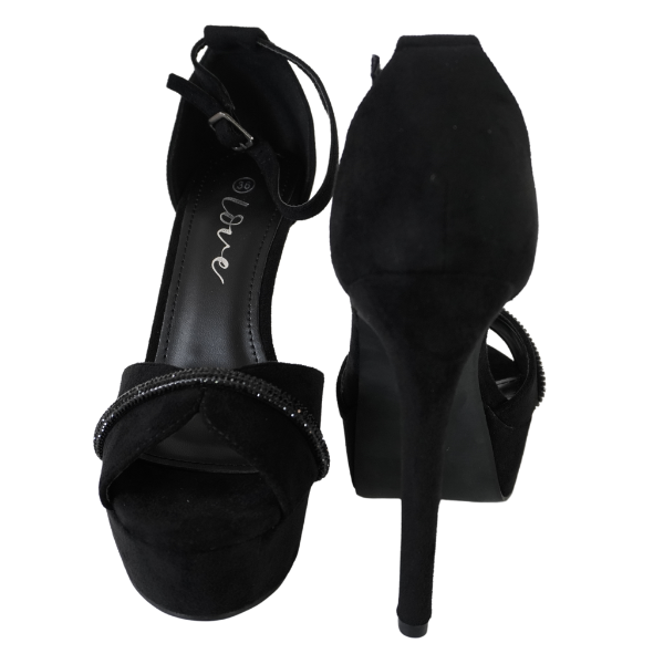 Sandale elegante cu toc înalt și platformă - Negru [3]