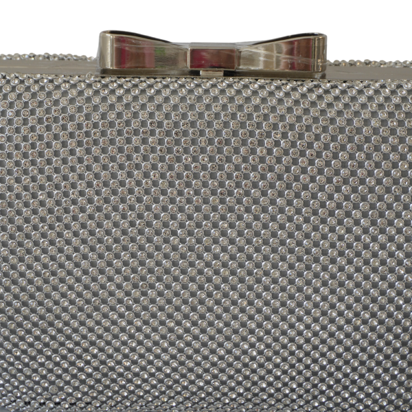 Clutch cu cristale și ramă metalica -Argintiu [4]
