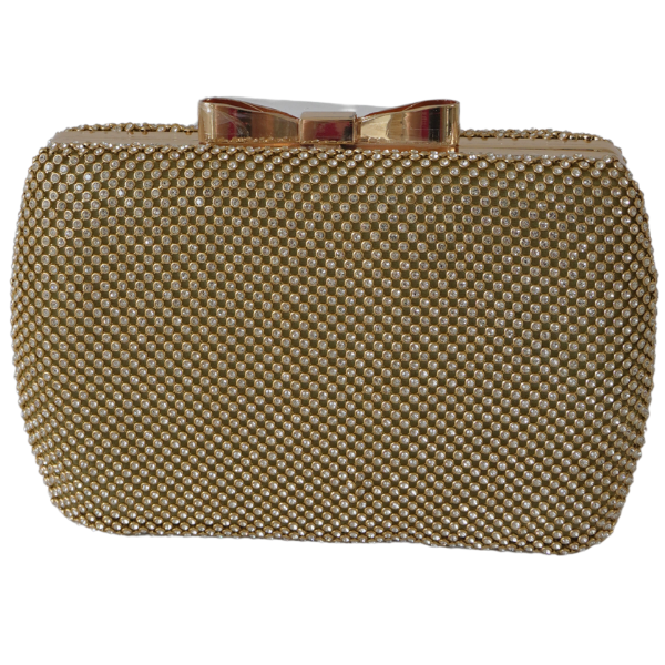 Clutch cu cristale și ramă metalica - Auriu [2]