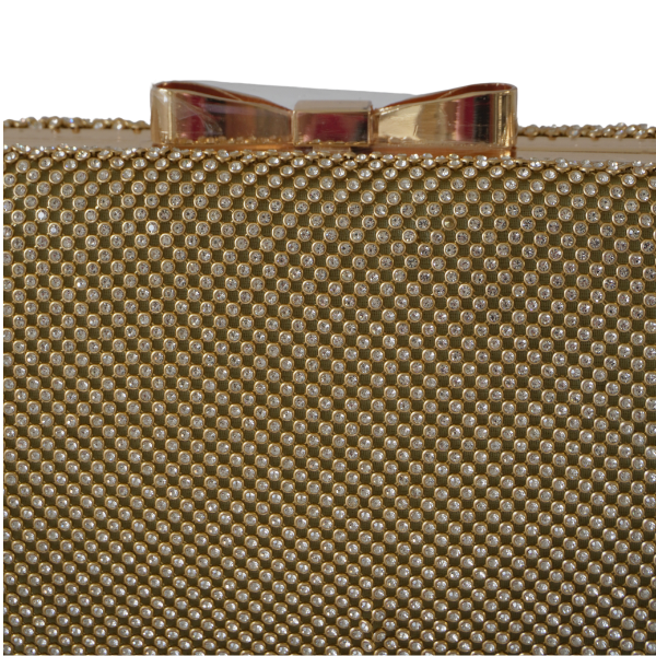 Clutch cu cristale și ramă metalica - Auriu [3]