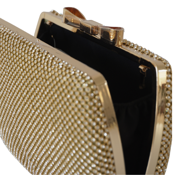 Clutch cu cristale și ramă metalica - Auriu [4]