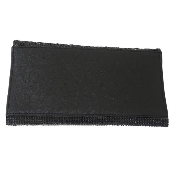 Plic cu strasuri și închidere metalică - Negru [4]