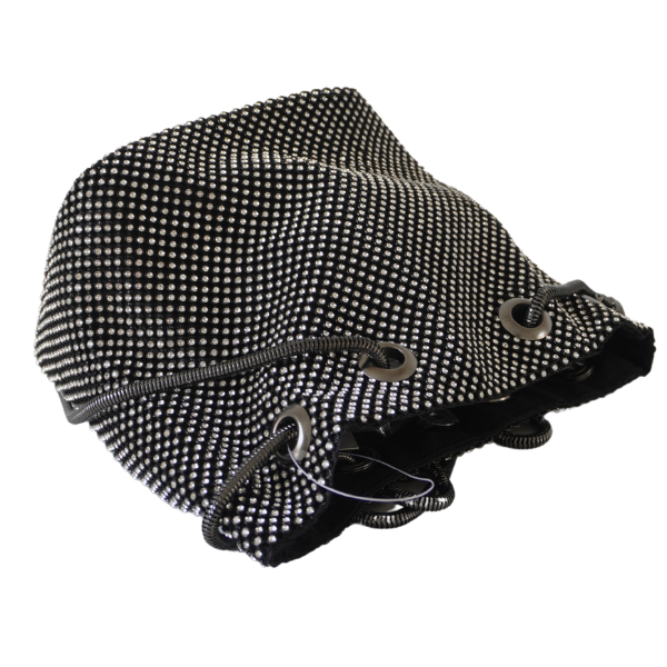 Geantă tip bucket cu aplicații strălucitoare - Negru [3]