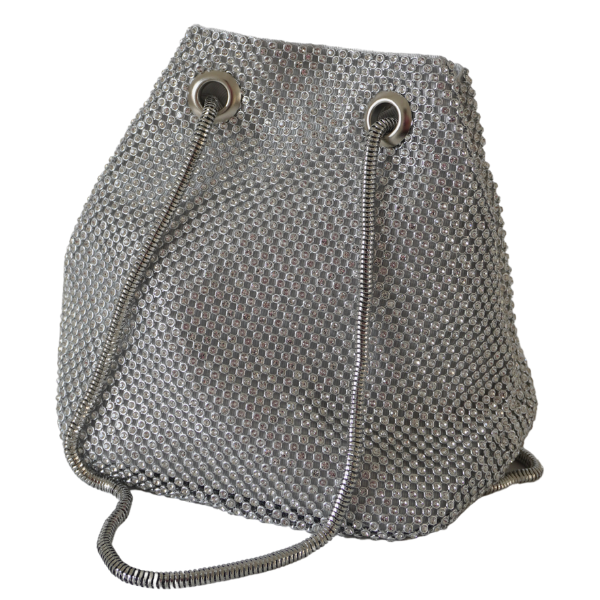 Geantă tip bucket cu aplicații strălucitoare - Silver [1]