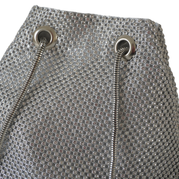 Geantă tip bucket cu aplicații strălucitoare - Silver [2]