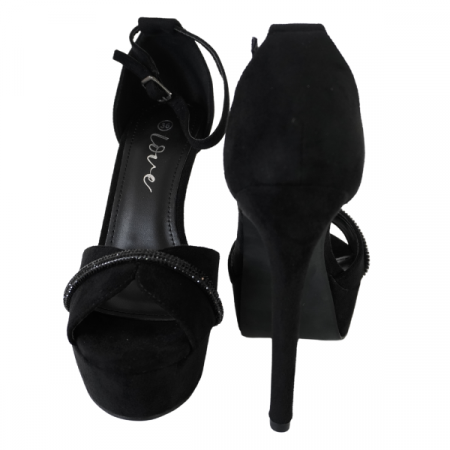 Sandale elegante cu toc înalt și platformă - Negru [2]