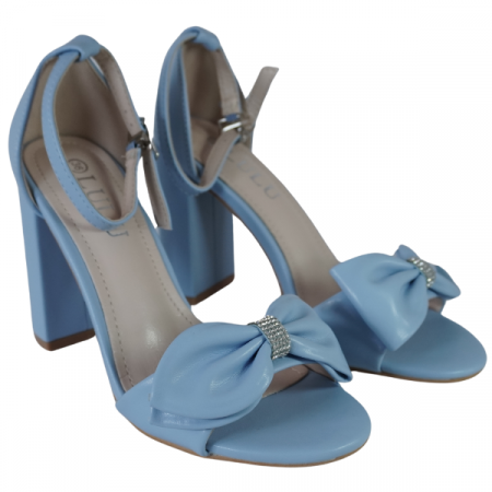 Sandale - Sandale cu toc gros și fundiță