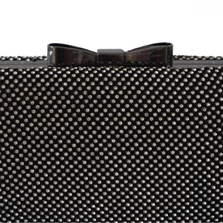 Clutch cu cristale și ramă metalica - Negru [2]