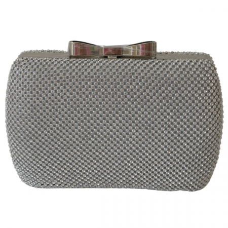 Clutch cu cristale și ramă metalica -Argintiu [2]
