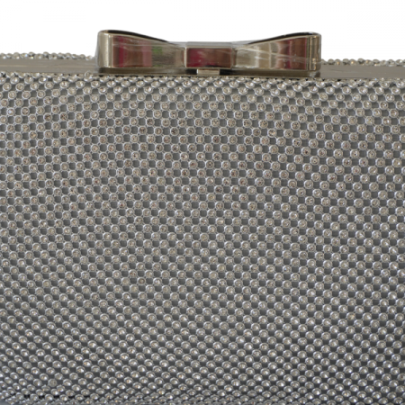 Clutch cu cristale și ramă metalica -Argintiu [3]