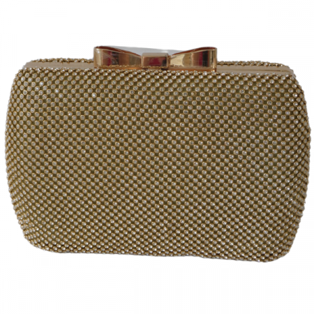 Clutch cu cristale și ramă metalica - Auriu [1]