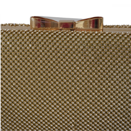 Clutch cu cristale și ramă metalica - Auriu [2]