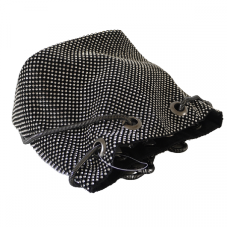 Geantă tip bucket cu aplicații strălucitoare - Negru [2]