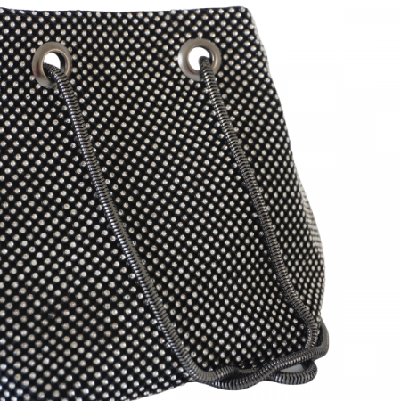 Geantă tip bucket cu aplicații strălucitoare - Negru [3]