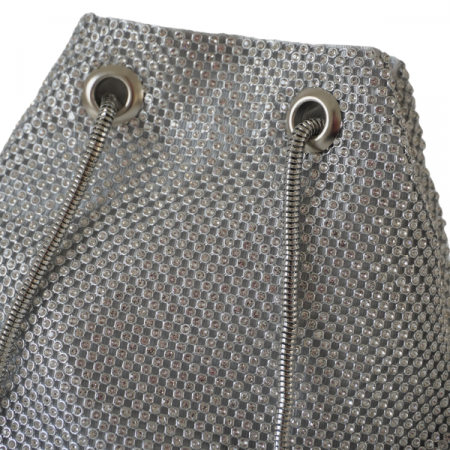 Geantă tip bucket cu aplicații strălucitoare - Silver [1]