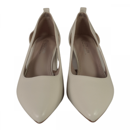 Pantofi eleganți cu toc gros - Bej [1]