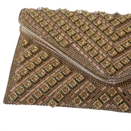 Plic cu strasuri și închidere metalică - Champagne [2]