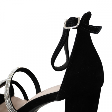 Sandale cu toc gros si barete - Negru [3]