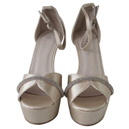 Sandale elegante cu toc înalt și platformă - Champagne [1]