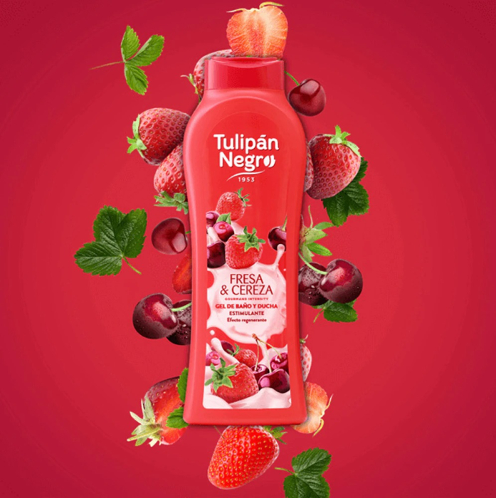 Tulipán Negro Gel de Duș Fresa & Cereza 650ML cu Aromă de Căpșuni și Cireșe [2]