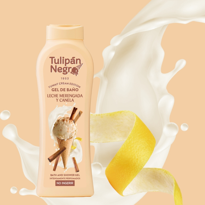 Tulipán Negro Gel de Duș Leche Merengada & Canela 650ML cu Aromă de Lapte și Scorțișoară [2]