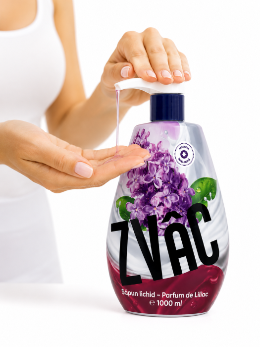 ZVAC Săpun Lichid Liliac 1000 ml cu Pompă – Parfum Floral pentru Mâini și Corp [2]