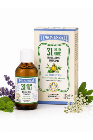 Ulei de masaj - 31 Olio Erbe 100 ml - Ulei Esențial Balsamic pentru Masaj, Relaxare Musculară, Respirație Ușoară & Aromaterapie Naturală