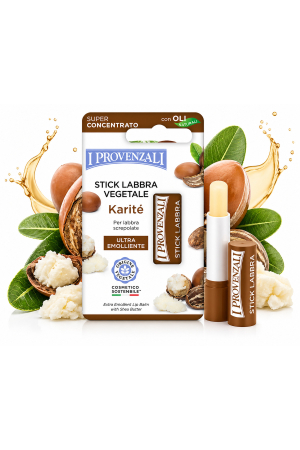 Balsamuri de buze și peelinguri - I Provenzali Balsam de Buze Vegetal Karité 5.5ML cu Unt de Shea Hidratare Intensă și Protecție