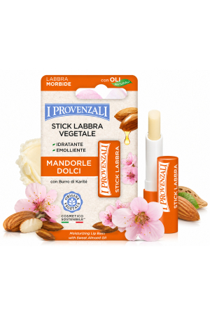Balsamuri de buze și peelinguri - I Provenzali Balsam de Buze Vegetal Migdale Dulci 5.5ML cu Unt de Karité și Ulei de Migdale Dulci