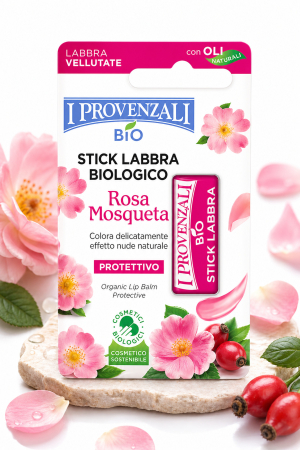 Balsamuri de buze și peelinguri - I Provenzali Balsam de Buze Bio Rosa Mosqueta 5.5ML Hidratare Intensă și Protecție pentru Buze Sensibile